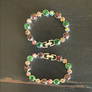 Vintage Multicolor Crystal Bracelet Set